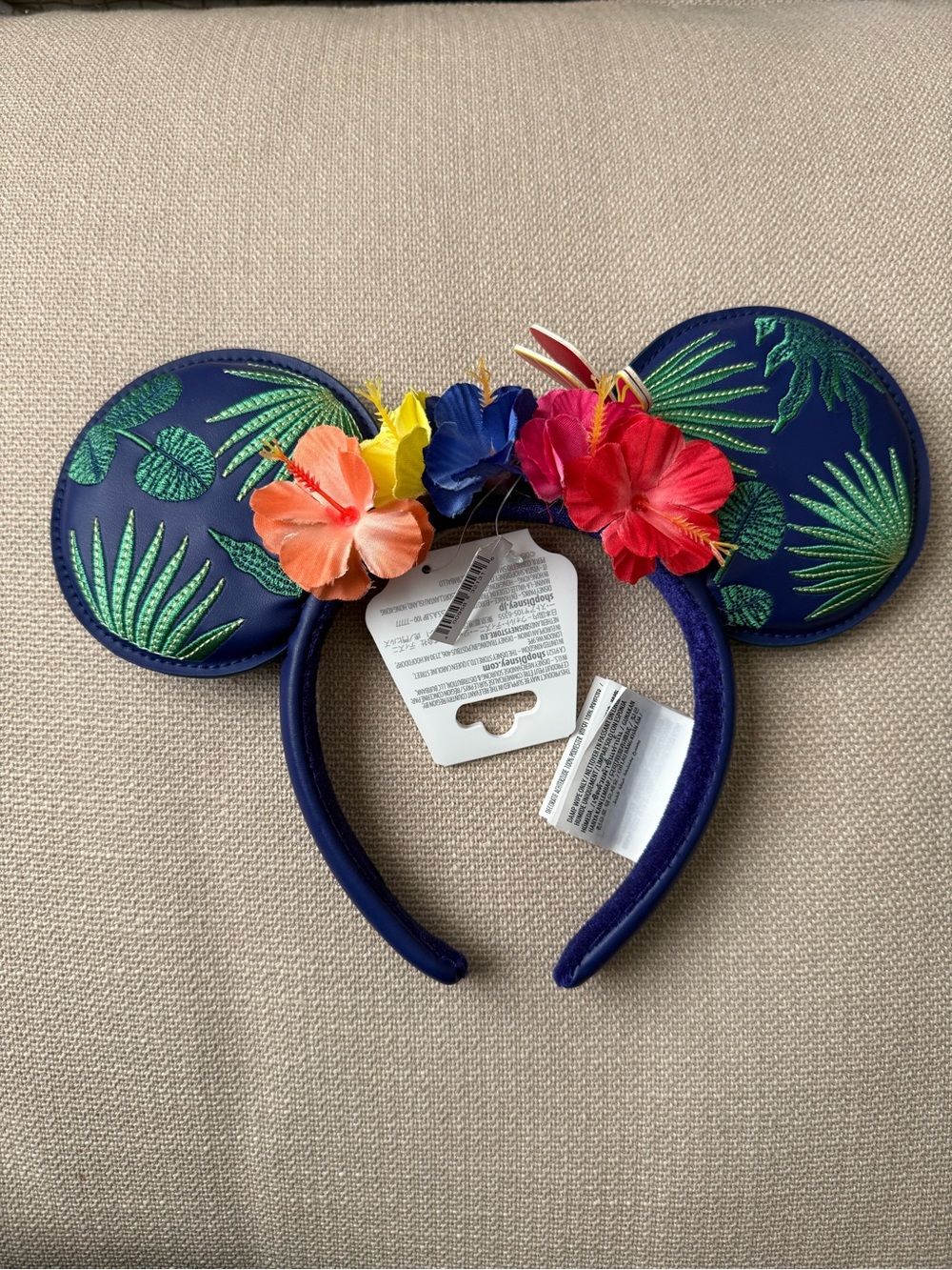 Disney Navy Tropical Floral Minnie Ears Headband